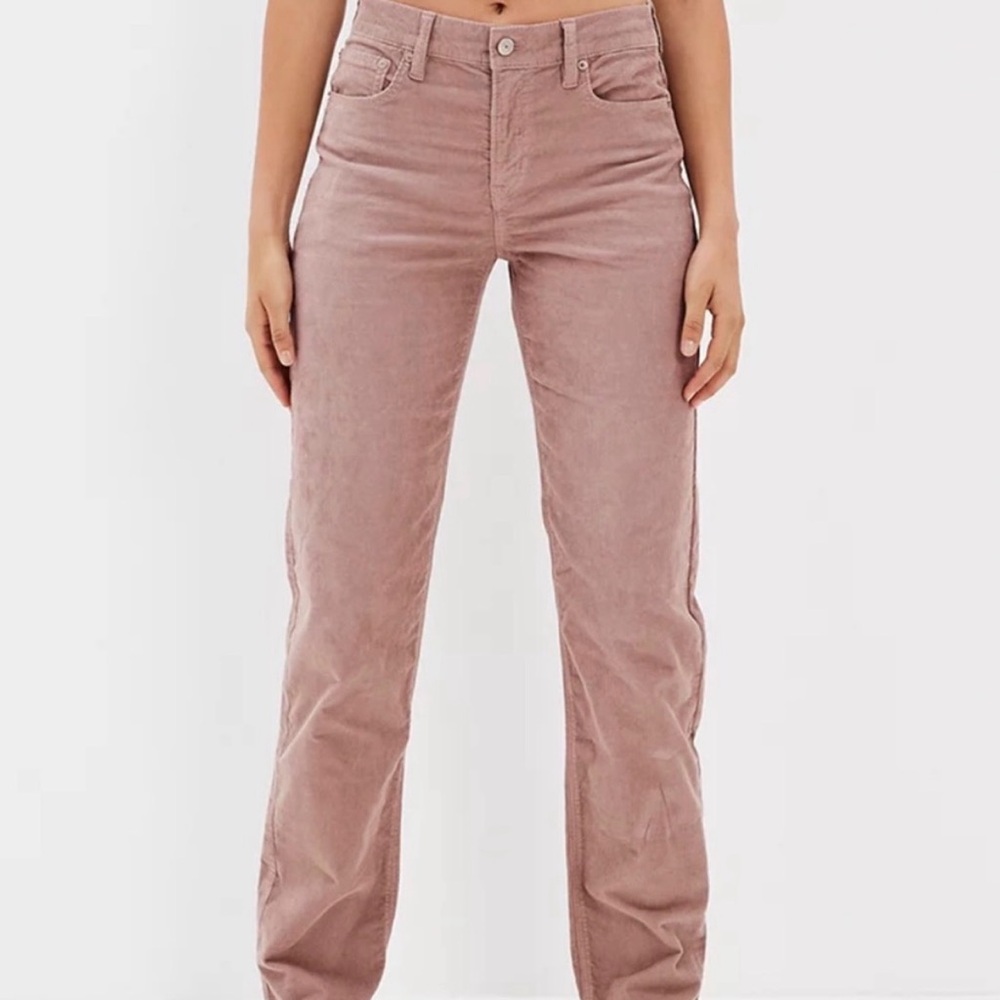 American Eagle Cottagecore Light Pink Corduroy Straight Leg Jeans
